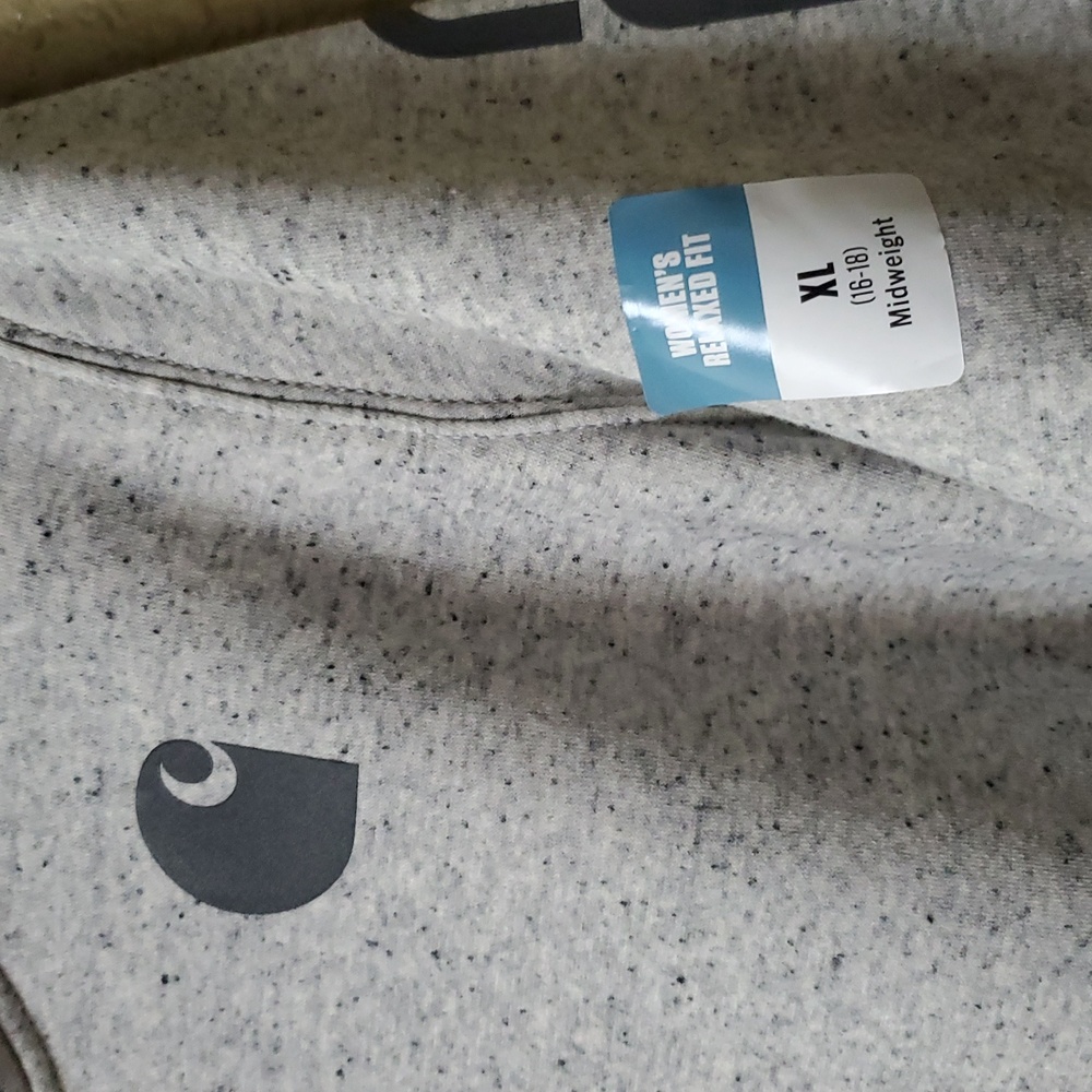 NWT Carhartt Sz XL Relaxed Fit Midweight Logo Sleeve Graphic Sweatshirt Asphalt - Picture 8 of 15